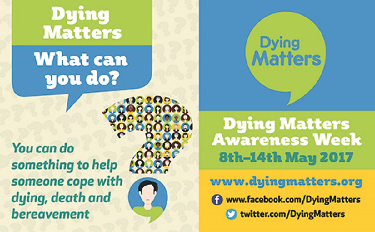 CofEFunerals's tweet photo. Date for your diary: Dying Matters Awareness Week 8-14 May. #WhatCanYouDo ? https://t.co/GtpqVOYtaU https://t.co/M0JQE2dUH0