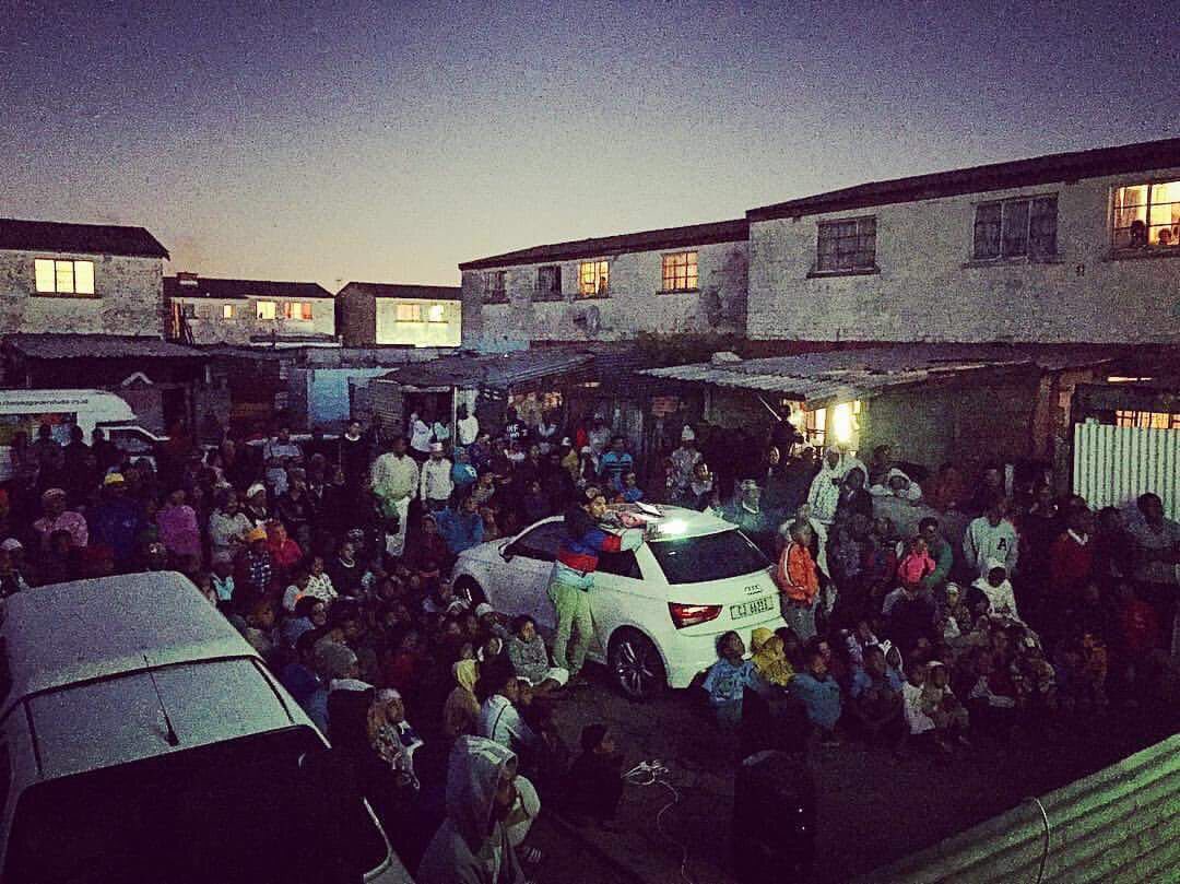 PeteGreig's tweet photo. Showing https://t.co/Gu1ounybtU in the Manenberg township last night. Maruwaan was a gangster and addict here until he encountered Jesus https://t.co/n5leYTFkm1