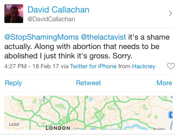 StopShamingMoms's tweet photo. @DavidCallachan don't you hate when you get screen shotted. Delete what you want, the internet doesn't forget. https://t.co/Imv1OgHYiP