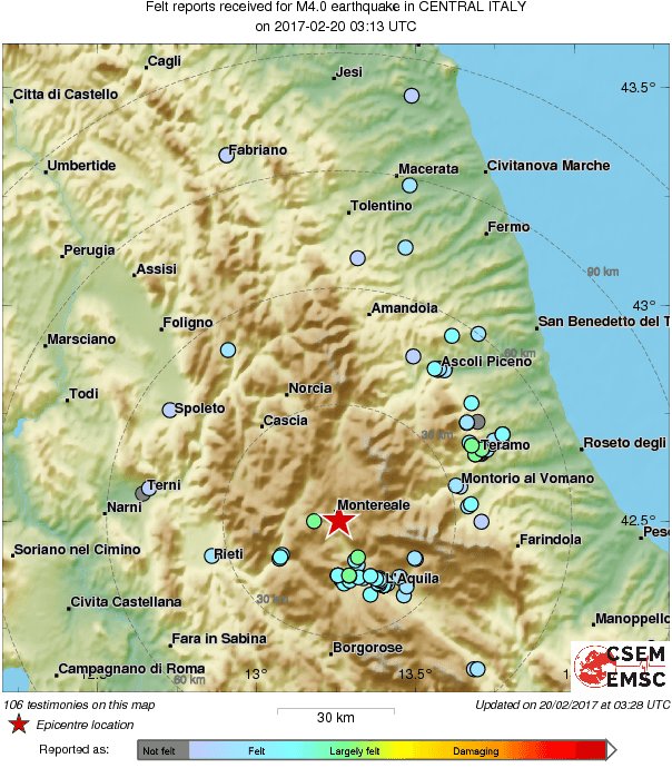 Terremoto adesso L'Aquila Montereale Capitignano