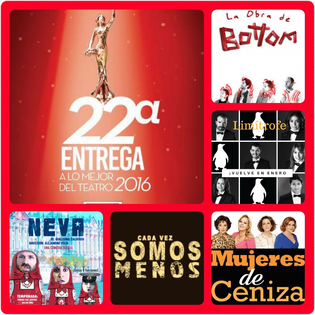 #ACPT. Premios "La Dama de la Victoria " ACPT 
28 de Febrero.  NOMINADOS 2016
             ✨COMEDIA DEL AÑO✨