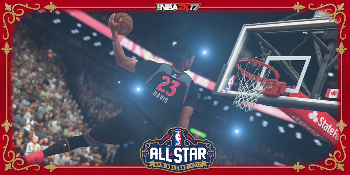 NBA2K's tweet photo. .@AntDavis23 just made history breaking Wilt Chamberlain's #NBAAllStar scoring record of 42 pts! AD has 44 pts &amp; counting!! #anthonydavis https://t.co/oJ70SGPpqJ