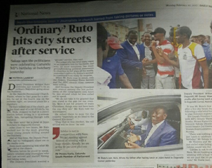 MajimajiKenya's tweet photo. #Brekko Newspaper review @GhettoRadio895 #Brekko #DroughtInMarsabit #Brekko #BaringoAttacks #Brekko #NASA #Jubilee2017 #Brekk https://t.co/qTc3BUbR0q