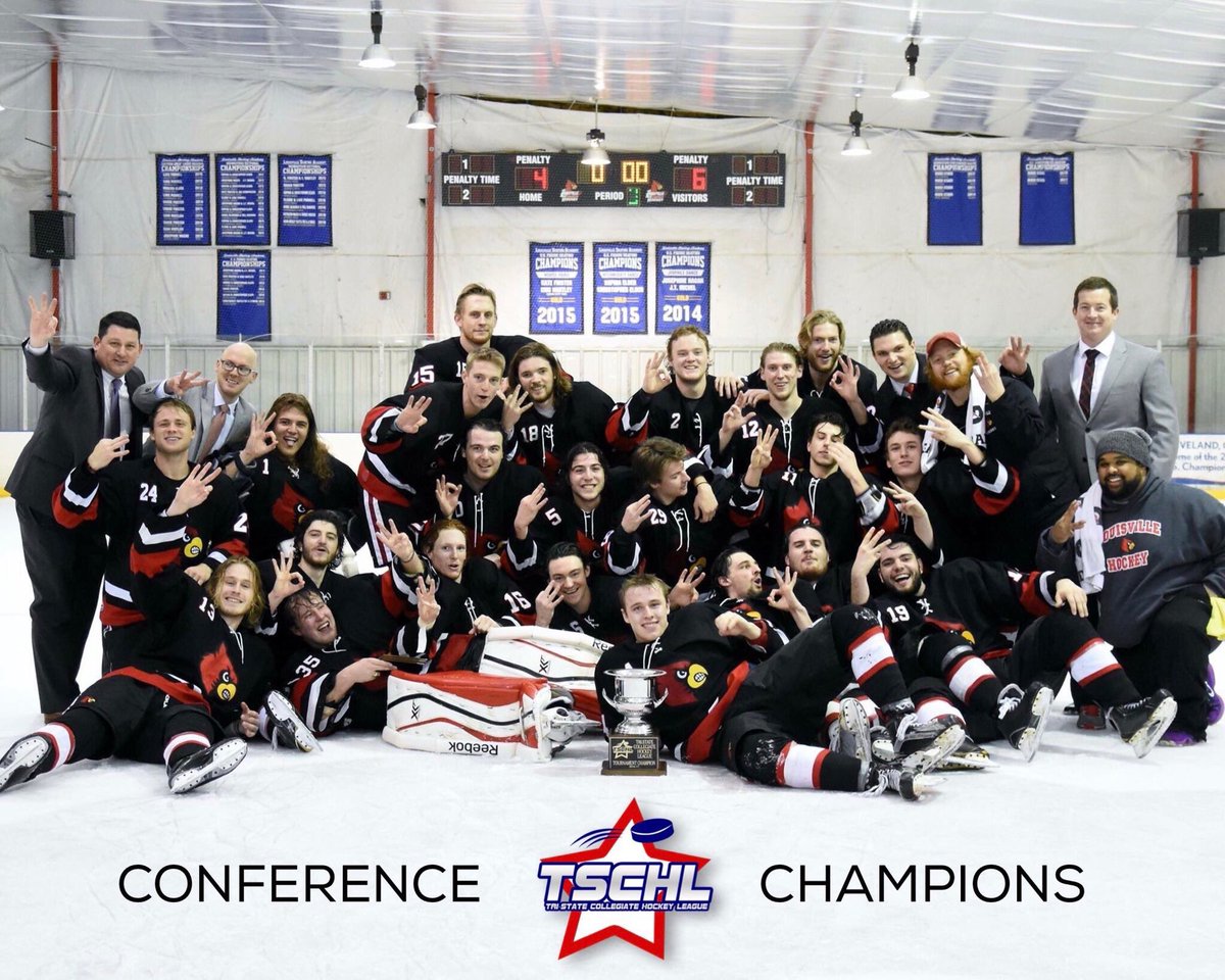 TSCHockeyLeague's tweet photo. 🏆2017 TSCHL CONFERENCE CHAMPIONS🏆

University of Louisville Cardinals

#TSCHL #3PEAT https://t.co/1UwuxGAjtG