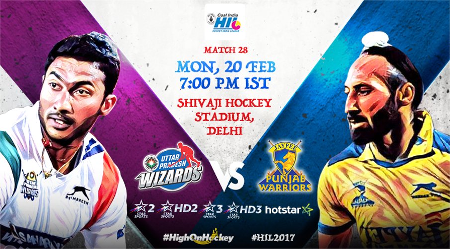 HockeyIndiaLeag's tweet photo. Watch the action packed Match 28 between @UPWizardsTeam &amp; @jaypeewarriors on 20 Feb, LIVE on Star Sports &amp; Hotstar. #HighOnHockey https://t.co/4RaXGolkrY