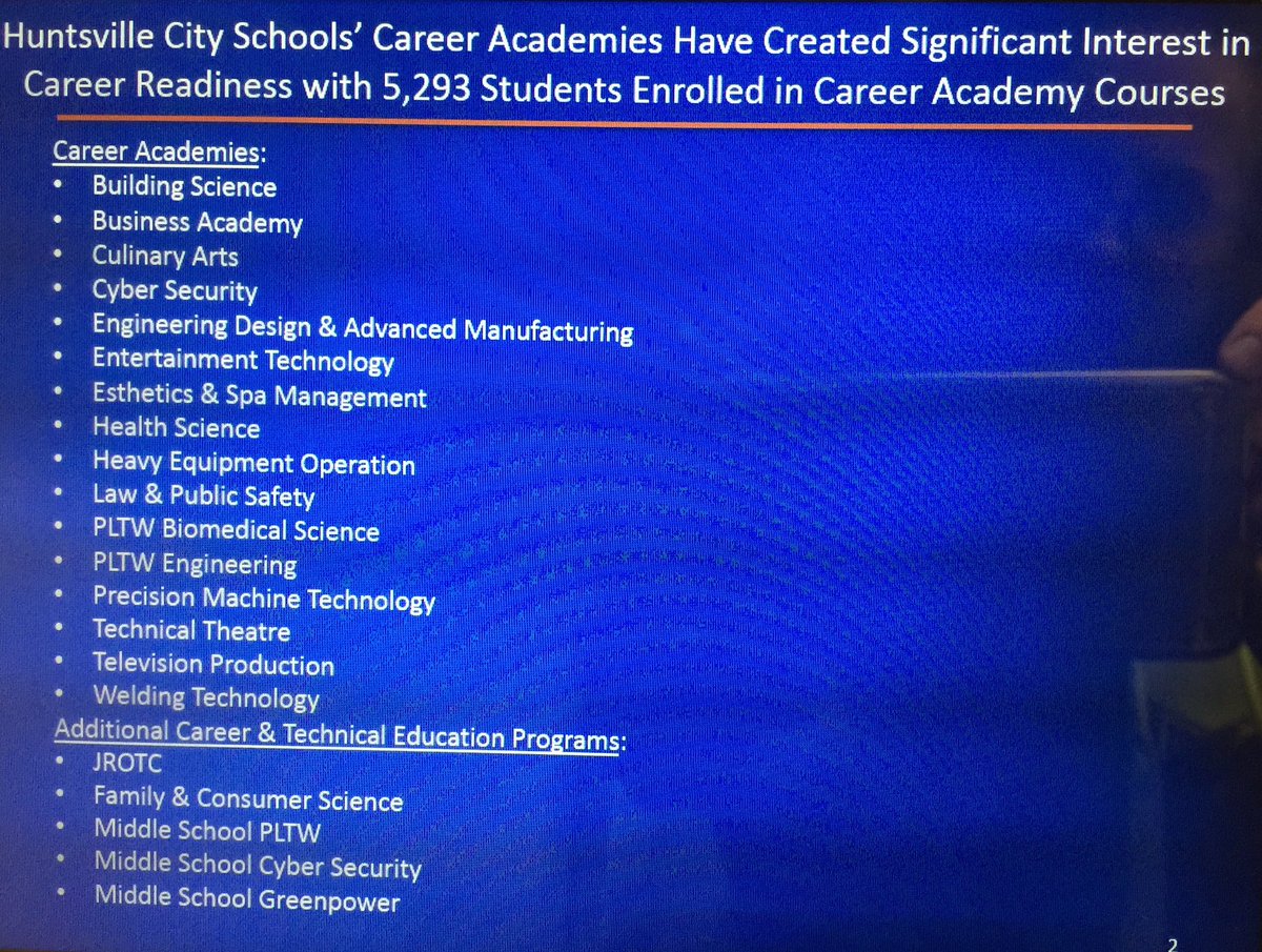bwilder67's tweet photo. Career Tech & free certifications @HSVk12! #HCSreachinghigher Great opportunities for our students! @AlabamaDeptofEd https://t.co/EKc2nQipQ2