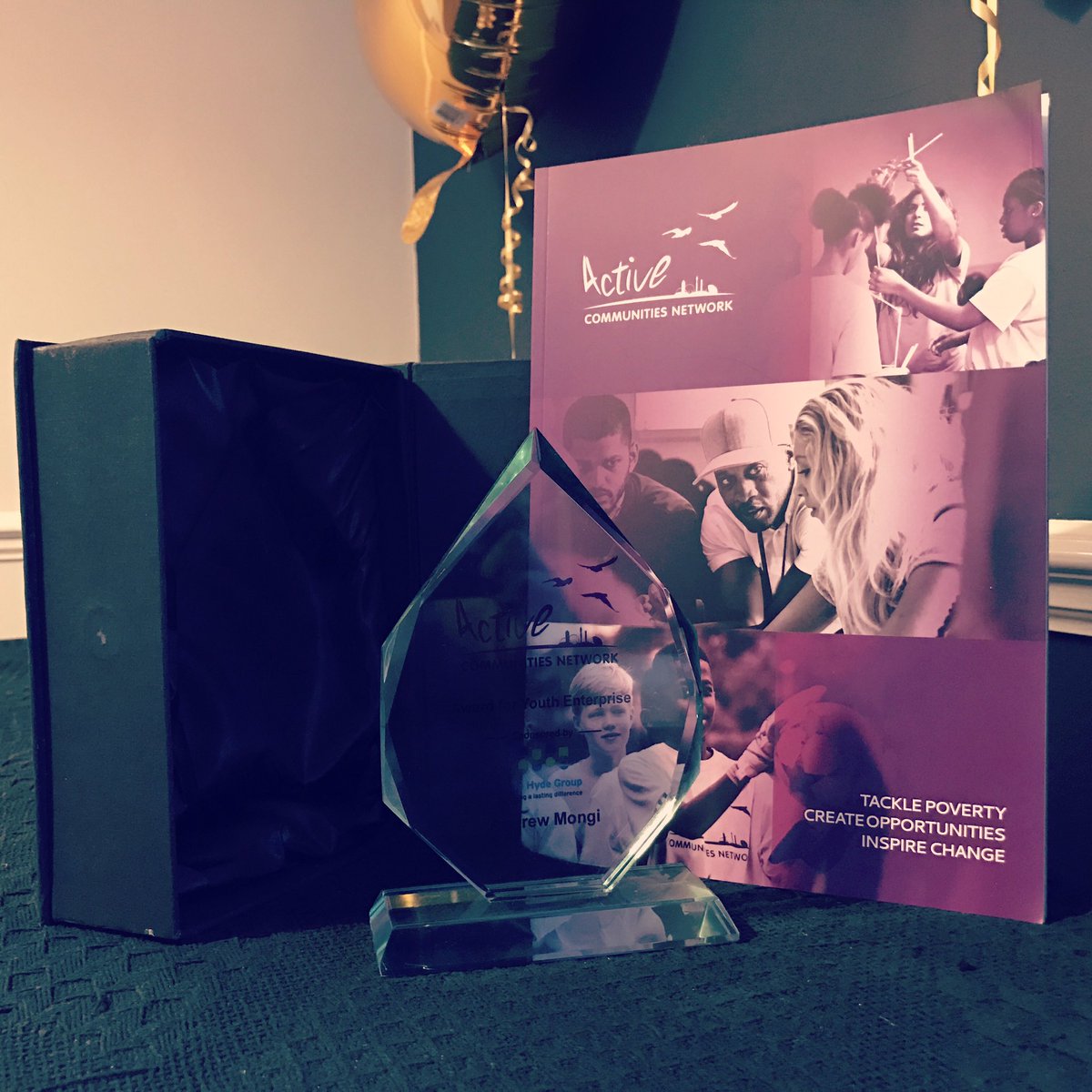 ReRootDesigns's tweet photo. Really proud to have designed the celebration brochure &amp; to have won the Enterprise Award at the @ActiveCN Youth Awards on Friday. #ACNis10 https://t.co/6meGo4S1SO