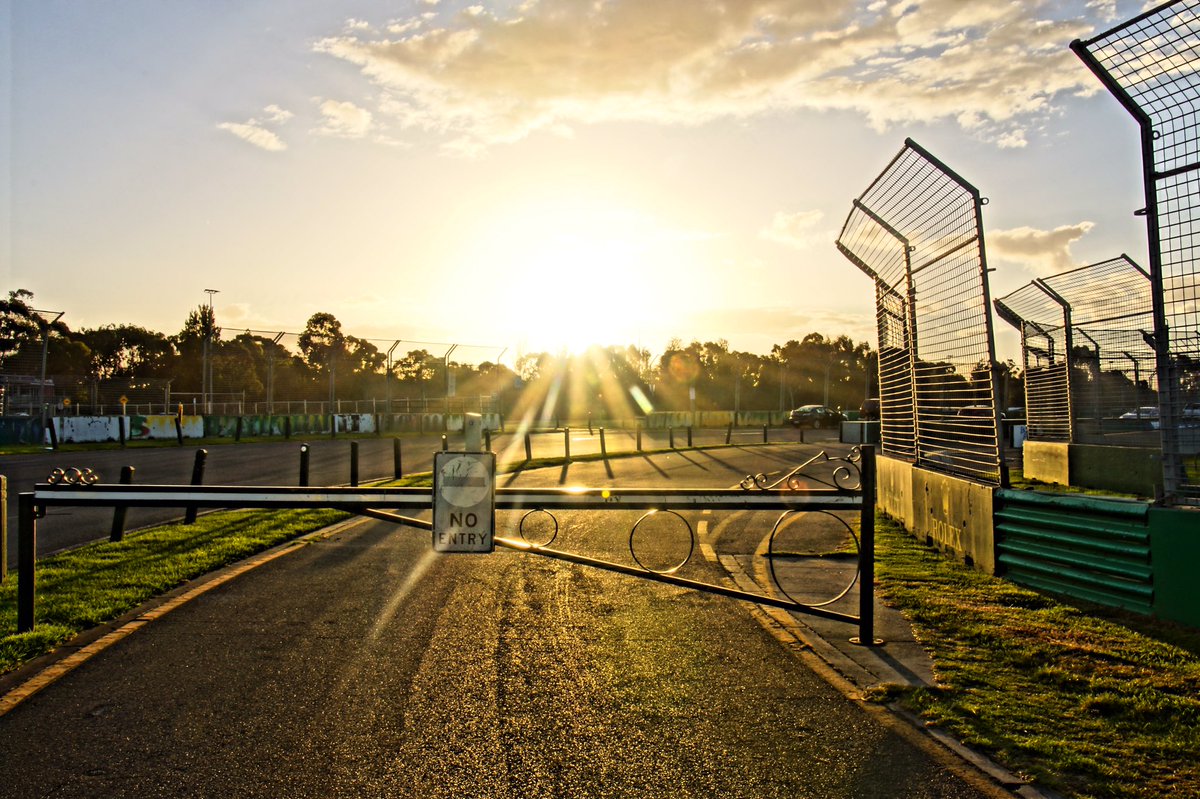 Mikedc73's tweet photo. Great sunset to end a chilly day at the #AusGP track. Pit entry's looking spectacular bathed in sunshine.
#EmbraceTheRace
#TheBuildContinues https://t.co/3IKZWXzjvM