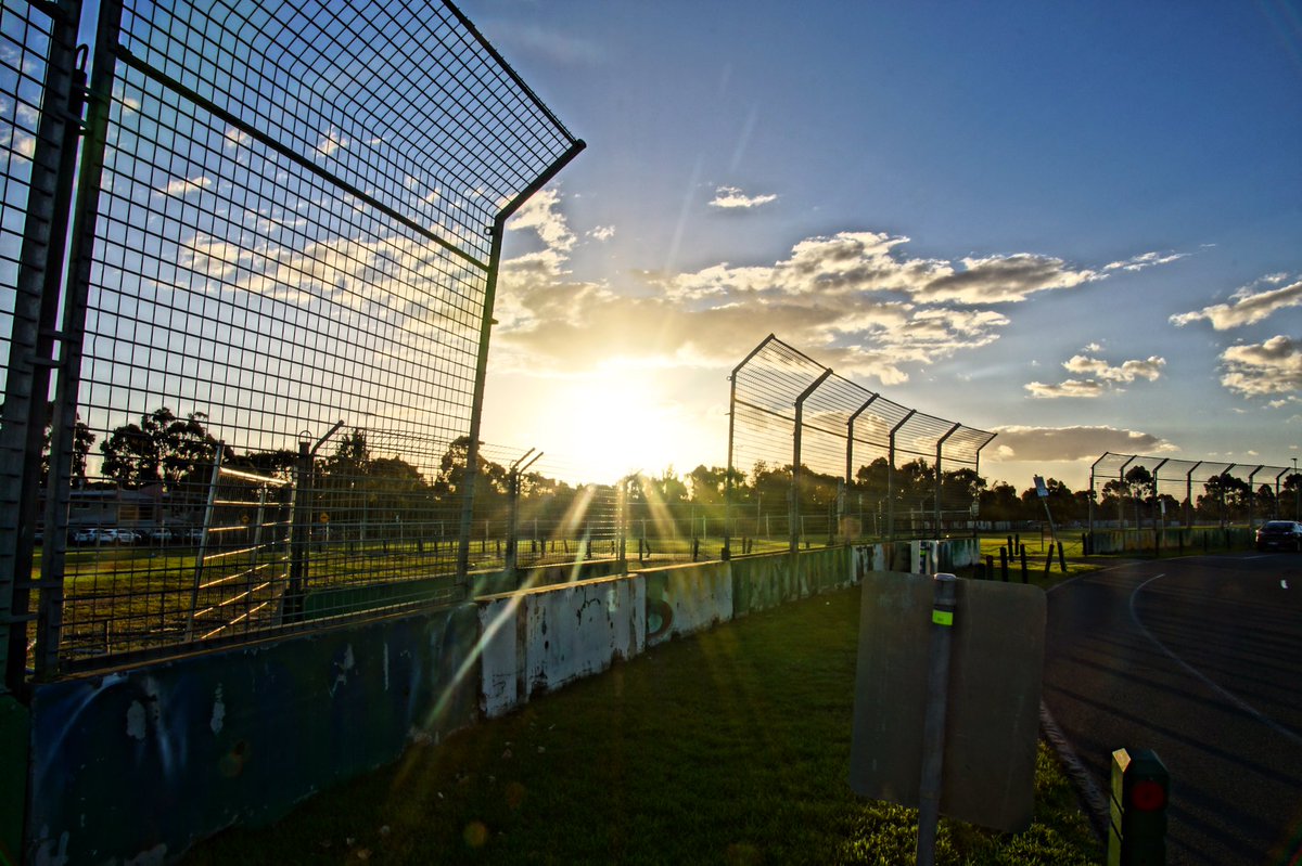 Mikedc73's tweet photo. Great sunset to end a chilly day at the #AusGP track. Pit entry's looking spectacular bathed in sunshine.
#EmbraceTheRace
#TheBuildContinues https://t.co/3IKZWXzjvM