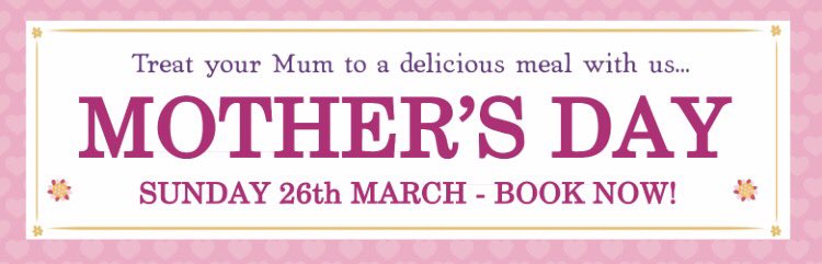 We're now taking bookings for Mother's Day Sunday 26th March please call 01625525046 to reserve your table #MothersDay #Cheshire