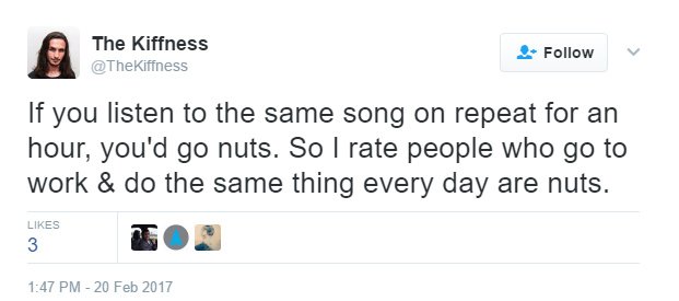 emmaturd's tweet photo. I once listened to one of your albums. 
Didn't make that mistake again. 
#NotNuts https://t.co/Bz8HSKwqq3