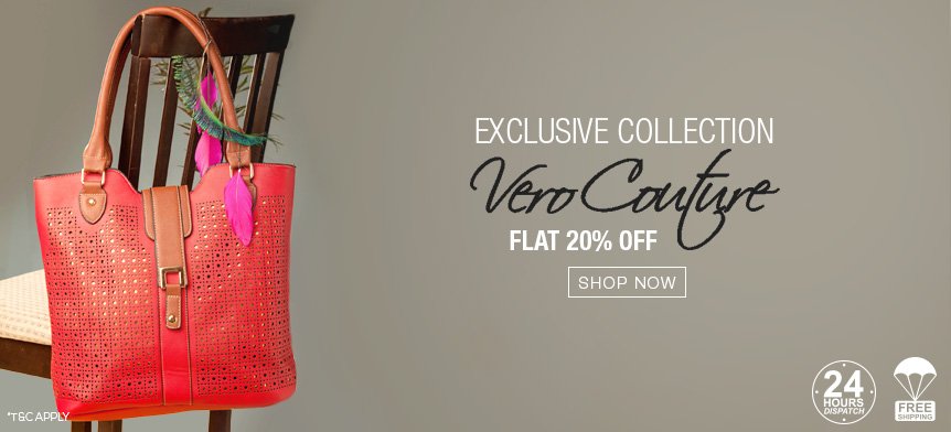 #CRDeal Flat 20% off on #VeroCouture Bags. Shop now <a href="/TeamStyletag/">Styletag</a>. goo.gl/76l7dS