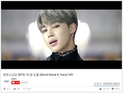 _candyclover's tweet photo. [#BTS] MV #피땀눈물 ทะลุ 100 ล้านวิว ภายใน 4 เดือนหลังจากปล่อย เป็นวงที่มี MV ยอดฮิต 3 ตัวที่มียอดวิวทะลุ 100 ล้านวิว https://t.co/Z0ko2VP7f8 https://t.co/mPrNyBmS52