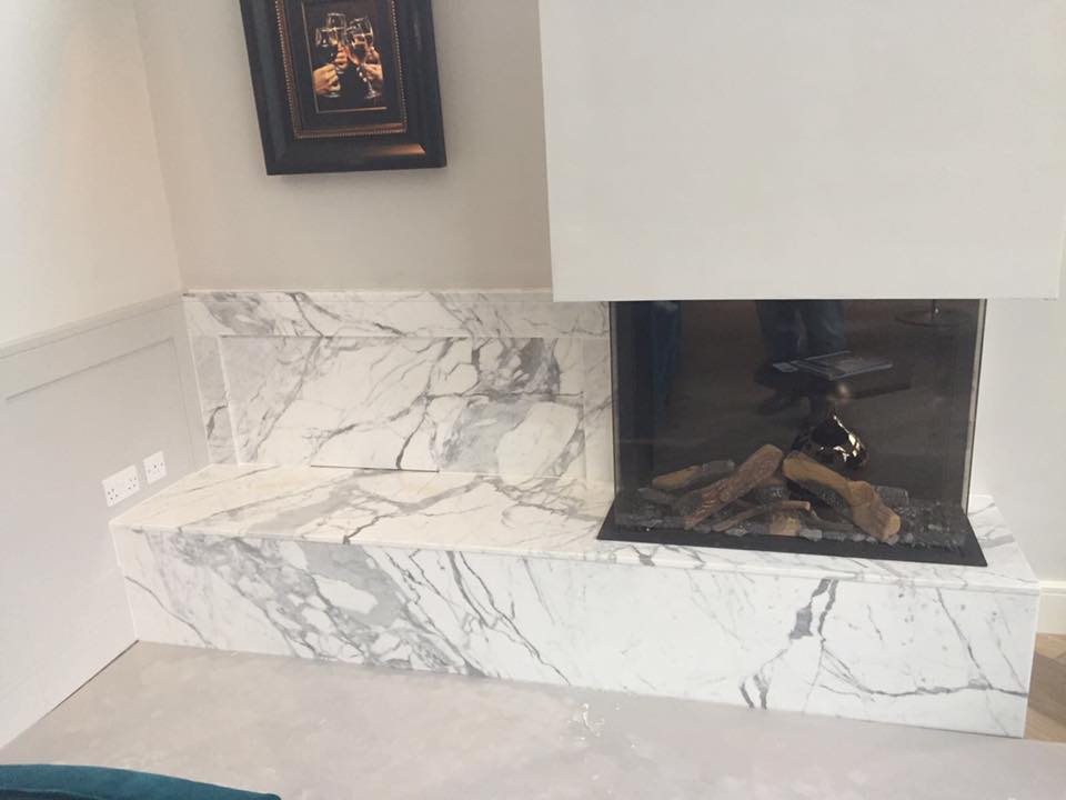 StoneSurfaceltd's tweet photo. Recent #Installation done in #TN1 #RoyalTunbridgeWells #Arabascato #marble #naturalstone #fireplace #worktops #stonesurface https://t.co/ig4I4JndWA