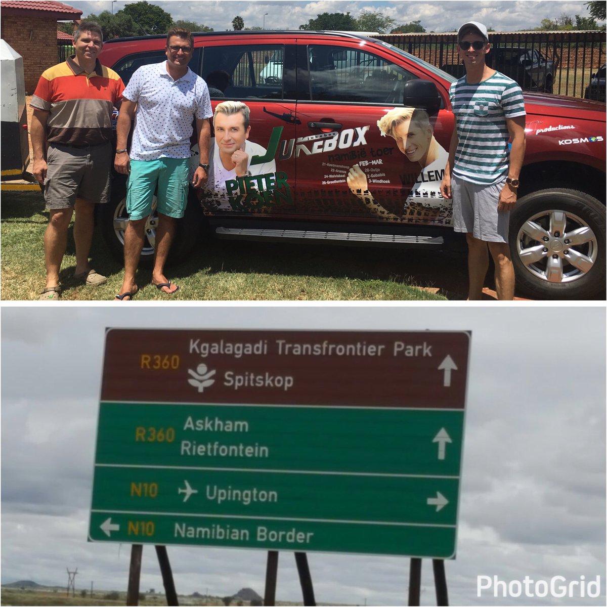 Die manne is sterk oppad Namibië toe vir die Jukebox-toer wat môre afskop in Keetmanshoop! Dankie <a href="/ActionFord/">Action Ford Group</a> vir die spoggerige wiele!