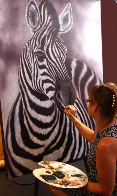 ArtBySE's tweet photo. Just finished painting this zebra in my studio at #watershedvanda @VandAWaterfront https://t.co/FppjUdAhE6