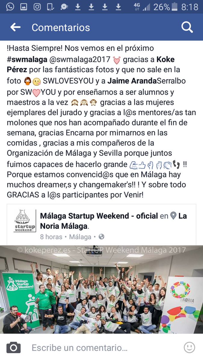 SoniaGlezPachon's tweet photo. Echando de menos a la manada de #swmalaga @swmalaga2017 🙋 👋🔝 https://t.co/K1CbGBUXx7