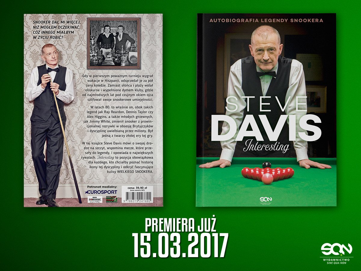 SQNPublishing's tweet photo. Głodni snookera w wykonaniu wielkich mistrzów? Niedługo na naszym rynku autobiografia @SteveSnooker! @MonikaSulkowska @JewtaKruger @147comPL https://t.co/g9jGo9bCMT