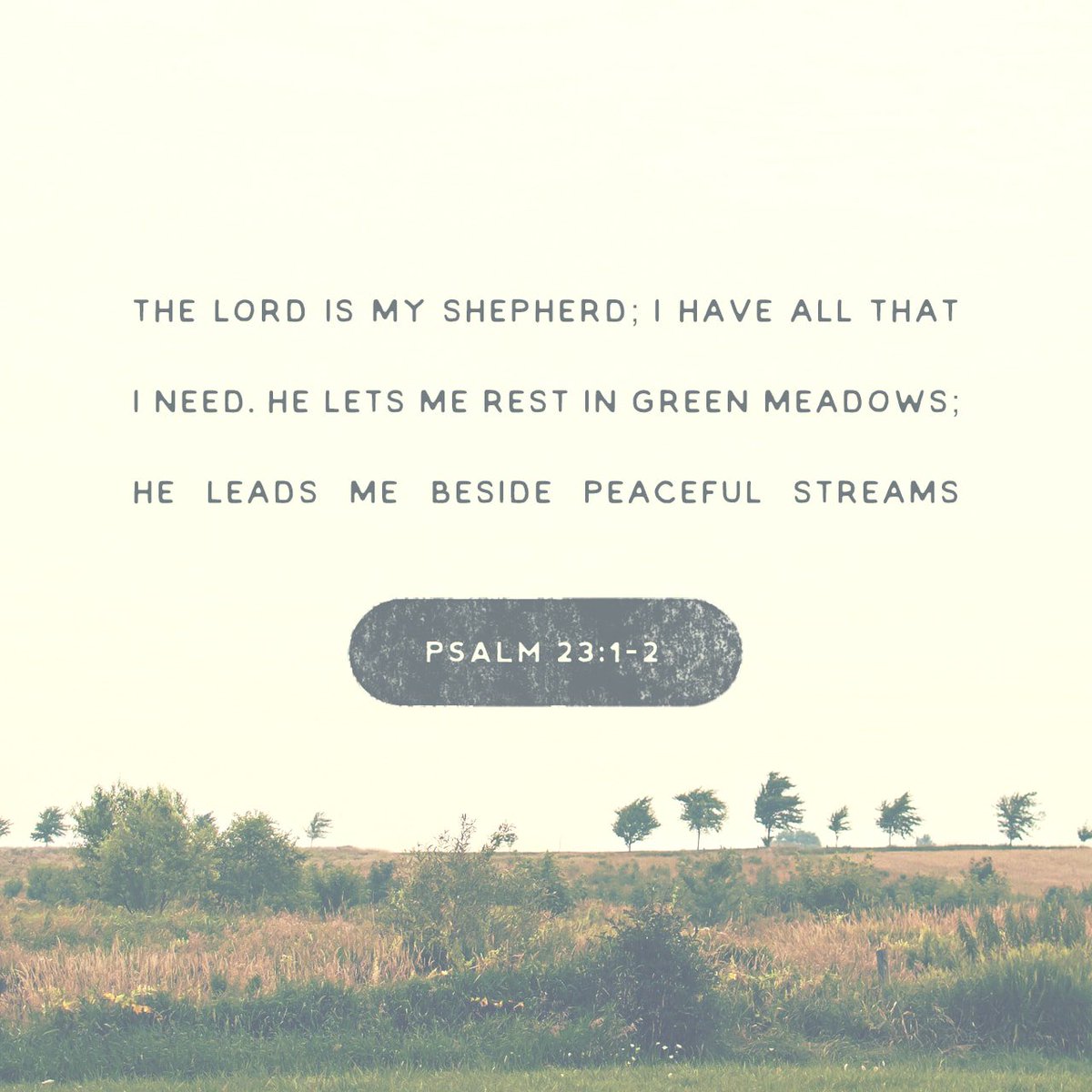 Daily_Bible's tweet photo. The LORD is my shepherd; I have all that I need. He lets me rest in… https://t.co/rV7GllLXxF https://t.co/vsSCkJcqlH
