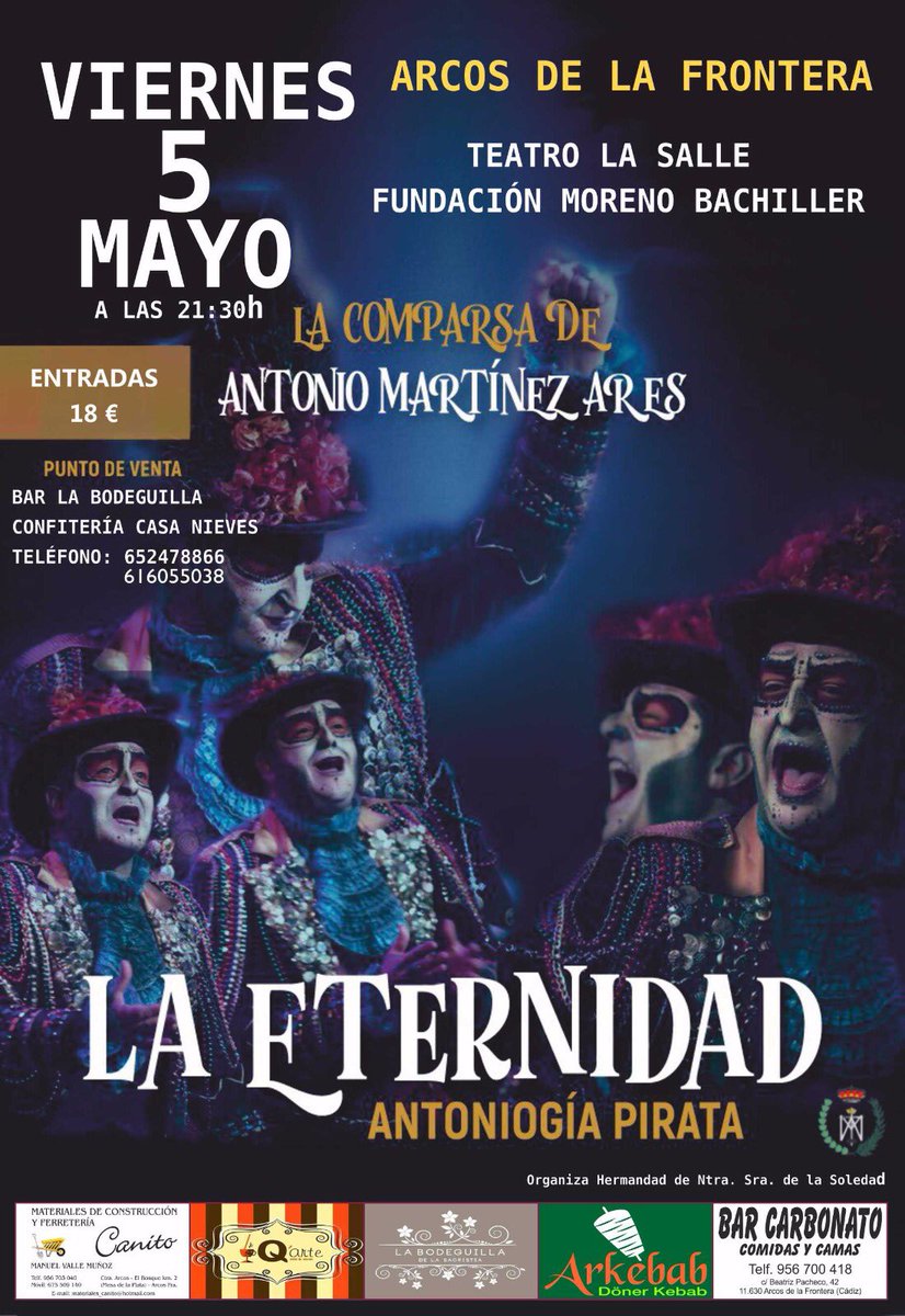 AHN_86's tweet photo. 5 de Mayo en Arcos de la Frontera, La Eternidad!!! @RafitaVelazquez @FIGUI_8 @ComparsaAres https://t.co/HK72sCKAUy