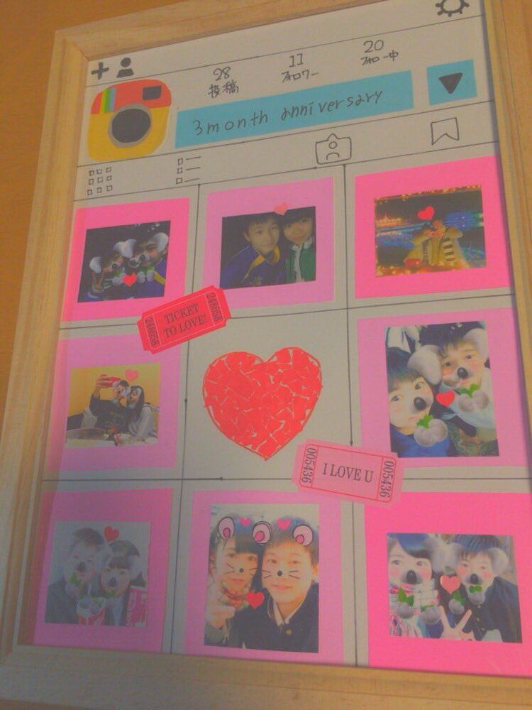 あやみや テスト期間の唯一のオフ 今日で３カ月だああい 白子がインスタ風のコルクボードを作ってくれた ほんとにありがとう 3 2 雅にとって高校初ディズニーランド の洋服も買えて楽しみ楽しみ