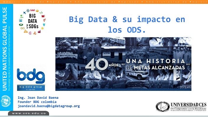 BigDataCol's tweet photo. Inicia la charla #BigData y su impacto en los #ODS con @JoanDBaena @joannaprieto @GeekGirlsLatam @AburraValleyCo #BigDataCES #SDGs 💯👌☝ https://t.co/xtb58zSESx