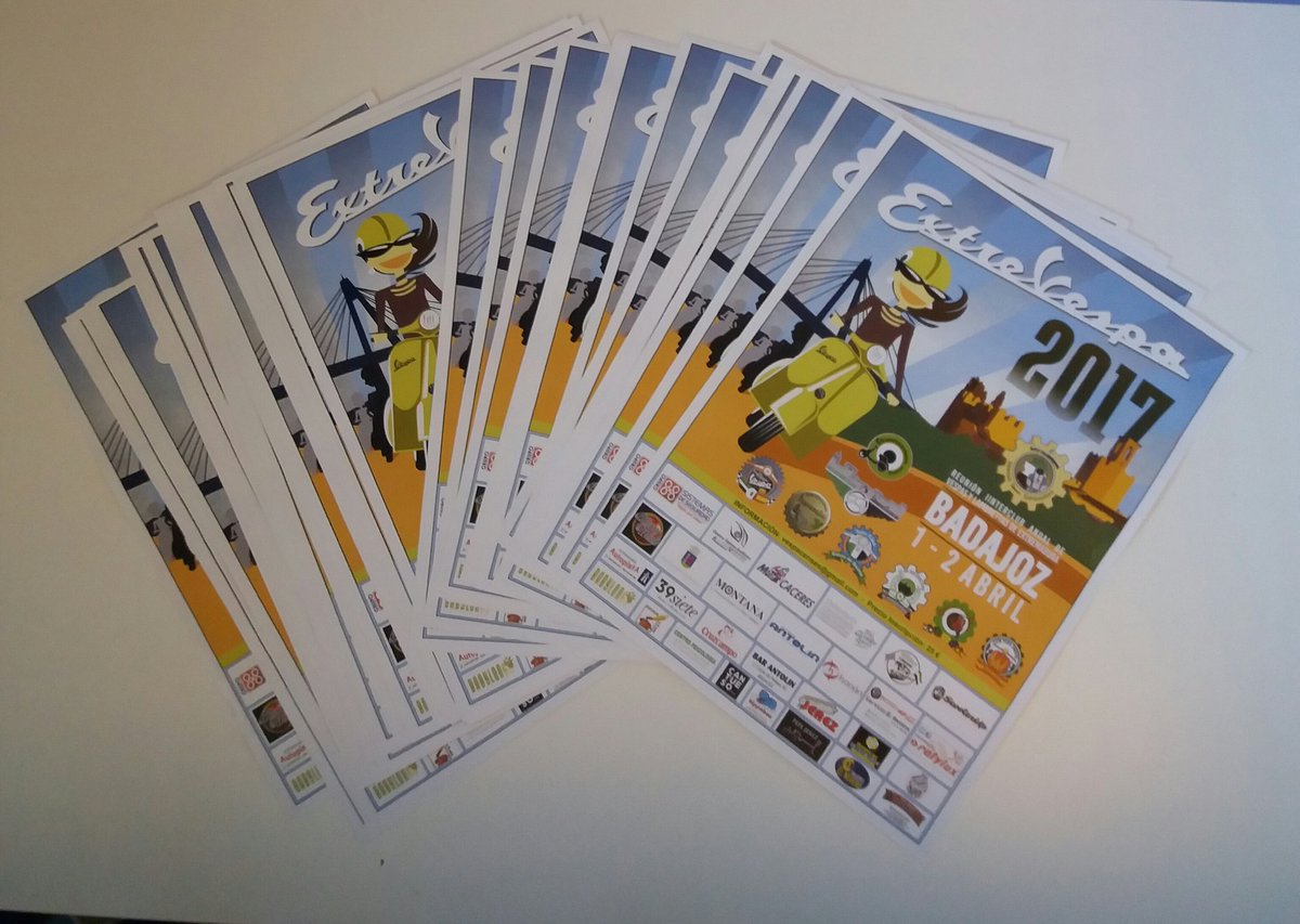 Vespa_Badajoz's tweet photo. ¡Y ahora toca empapelar la ciudad! #ExtreVespa'17 https://t.co/2L9lhckL3g