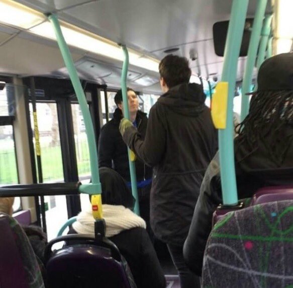 paradisejjk's tweet photo. are they having a staring contest on the bus or do they just intensely look at eachother all the time https://t.co/5yU7qGLHSF