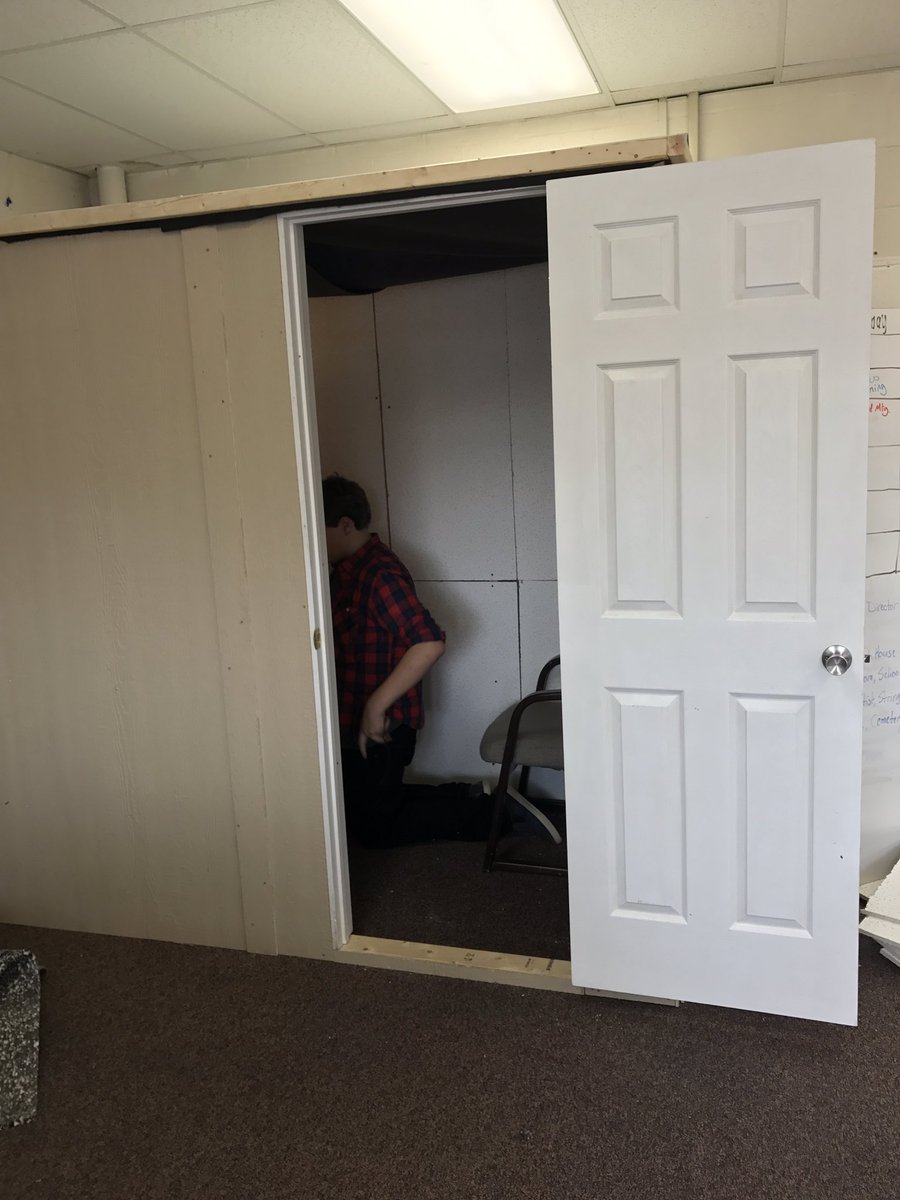 MisterSmithSS's tweet photo. Imagineering students have built a recording studio completely with free and donated materials. First recording happening today. #Boone2020 https://t.co/hAl6x4xT7O