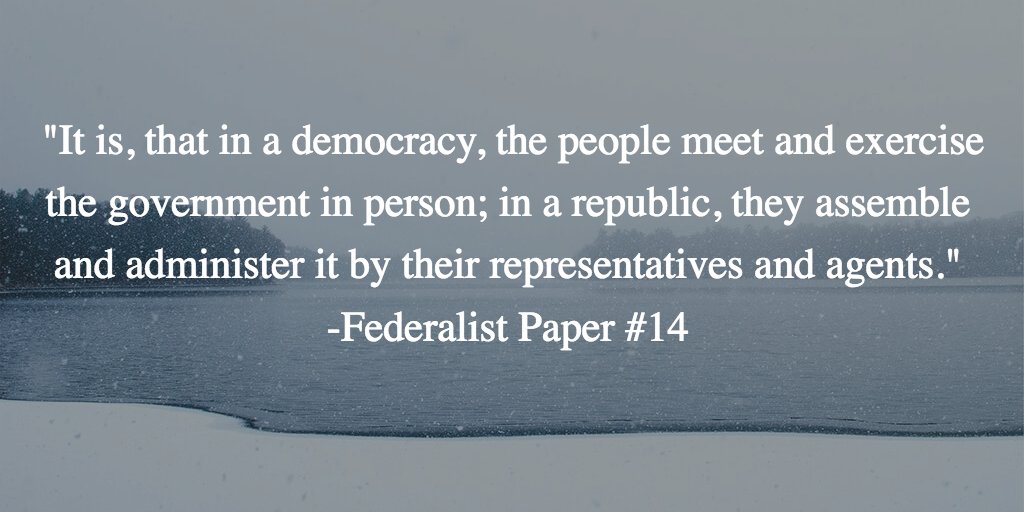 RootsofLiberty1's tweet image. It is, that in a democracy, the people meet and exercise the government in person; in a republic, they assemble and administer it...