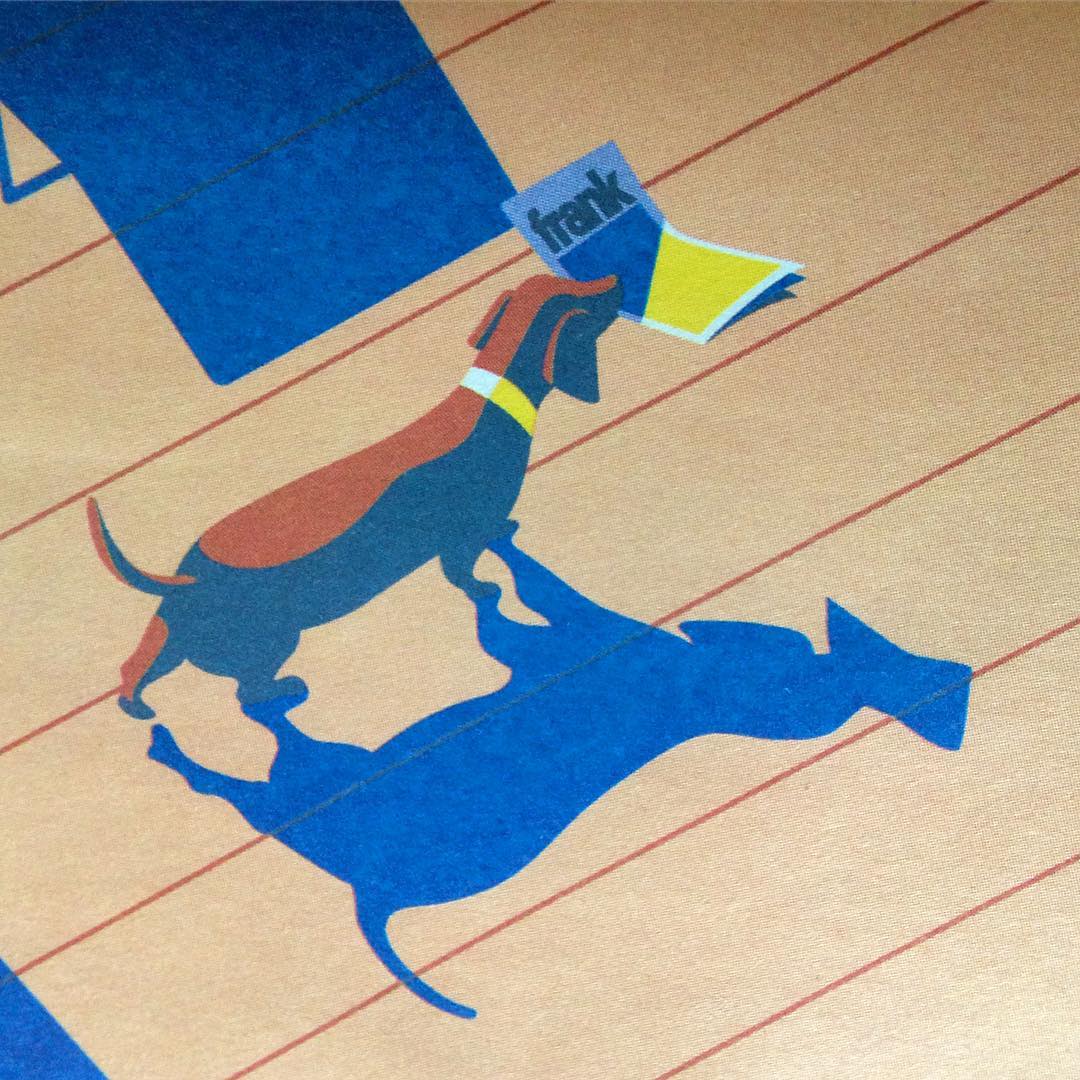 newspaperclub's tweet photo. 🐶📰 Cute meta detail in @malikafavre's cover for the new #frankpaper. https://t.co/cbmKr7Wr5h (📸 @johannapearson_) https://t.co/M1nDLqJpMi