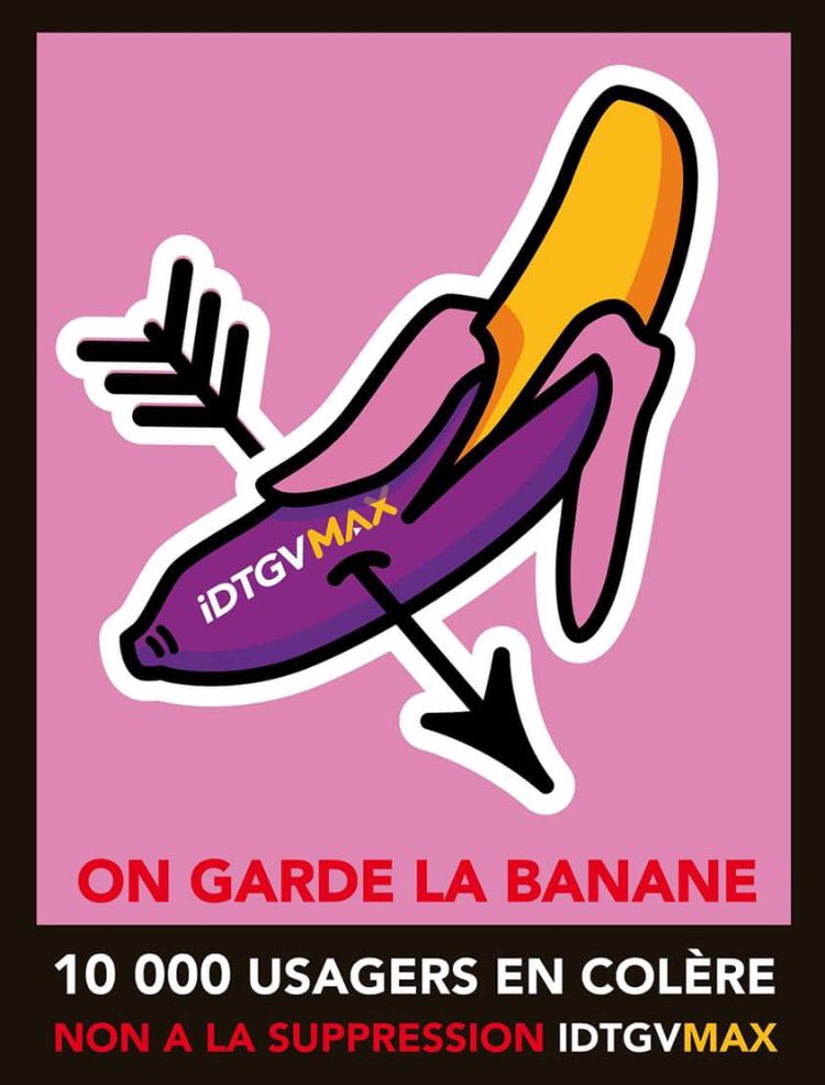 CamilyBento's tweet photo. 🍌💘☮️ redonnez nous la banane et notre carte violette #iDTGVMAX #ycroireencore @sncf @iDTGV @ibascou #SNCFRapprochonsNous #onestpasdescobayes https://t.co/KCZcmU4aSb