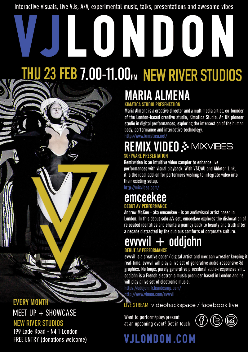 VJLondon's tweet photo. next #vjlondon #vj #meeting #showcase 23.feb in #newriverstudios with #kimatica #mixvibes #emcekee #evvil #oddjohn. https://t.co/rWTCaiMqBH https://t.co/EJQXzDEdF0