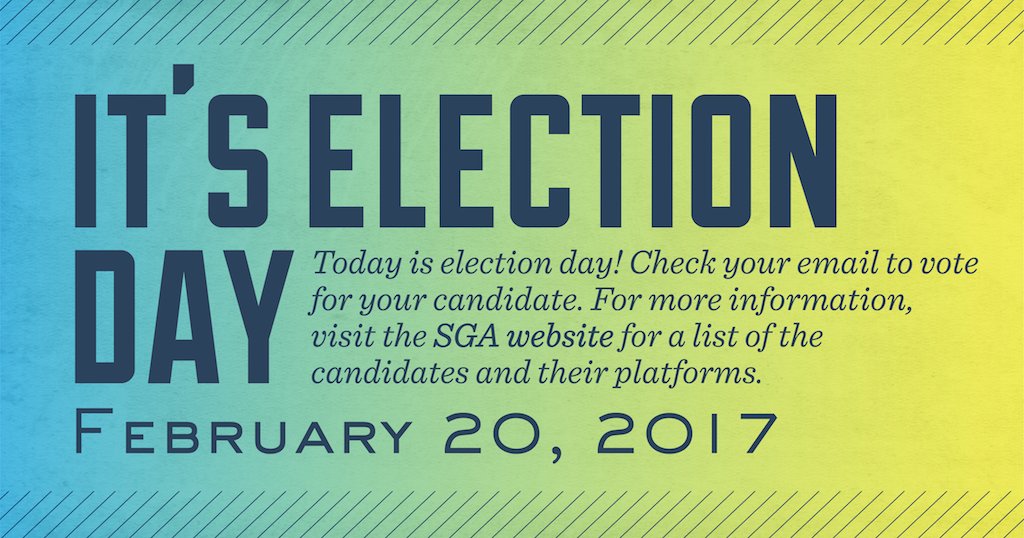 ButlerSGA's tweet image. It's Election Day, Bulldogs! Be sure to vote for SGA President &amp;amp; Class Officers via your Butler email! Polls will be open from 8AM-8PM!