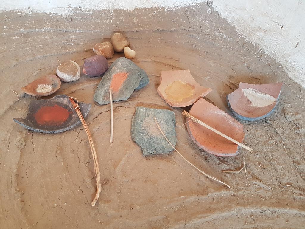 My alchemist's workshop at #amarawest  #ancientSudan #ancientegypt #pigments #ancientpaint