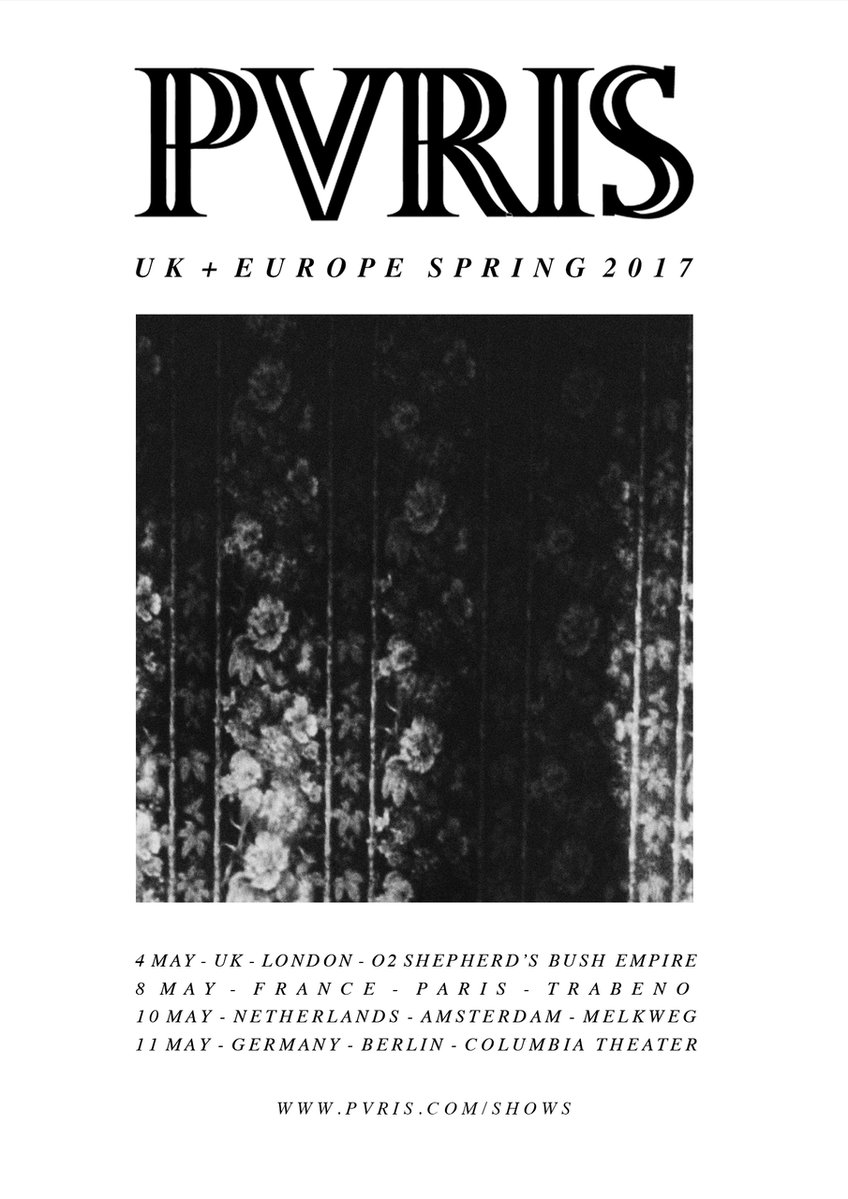 .<a href="/ThisIsPVRIS/">PVRIS</a> announce a 4 date UK/EU tour!
Tickets on sale Friday at 10 GMT