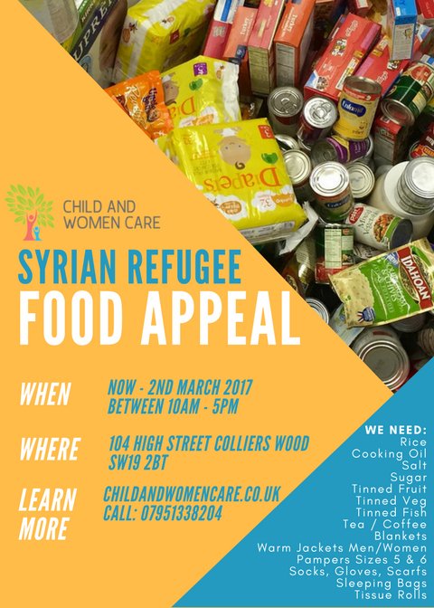 CnWCare's tweet photo. #Syrian #Refugee Food Appeal: Contribute by donating food and non-food items. https://t.co/cDP9DP2i74
