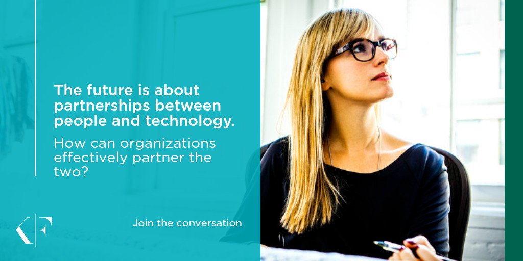 futurestep's tweet photo. What should the people-tech partnership should look like and what will make it work? https://t.co/LhwqVFG378 #KFfutureofwork https://t.co/I2jWOj1bVc