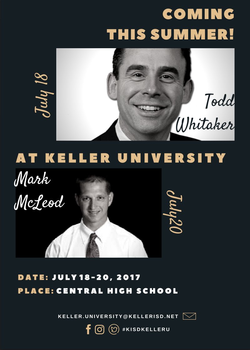 COME LEARN WITH US!
#kelleruniversity #summerpd #ComingSoon #KeynoteSpeaker #kellerisd