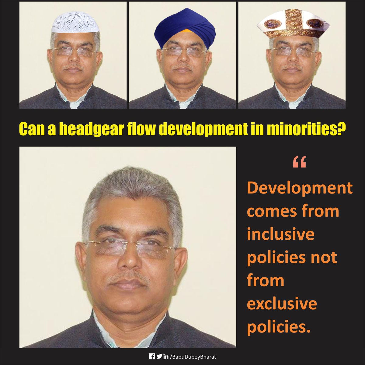 babudubeyhindu's tweet photo. Can a headgear flow development in minorities? https://t.co/iOeOZysVZU