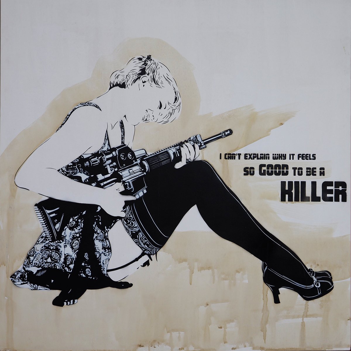 mittenimwald | Kim II | Sprühlack, Acryl auf Holz | 120 x 120 cm | 2016
#schablonenkunst #Stencil #Art #mittenimwald #StreetArt #OZM