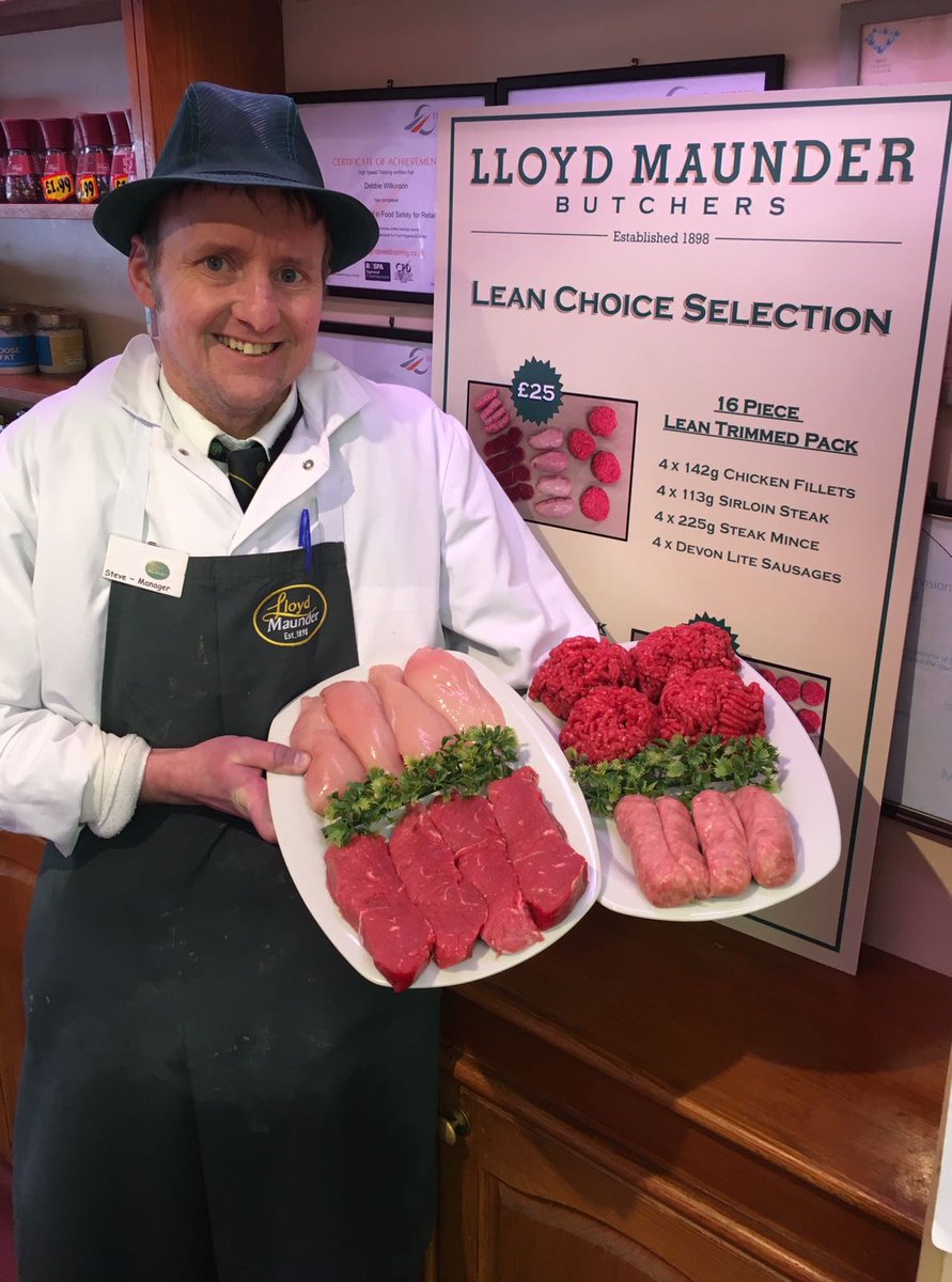 LloydMaunder's tweet photo. Here is Steve our shop manager in #Exmouth promoting the new #LeanChoice pack! #Lean #Healthy #ShopLocal #Butcher #Deli https://t.co/6um8XR1APl