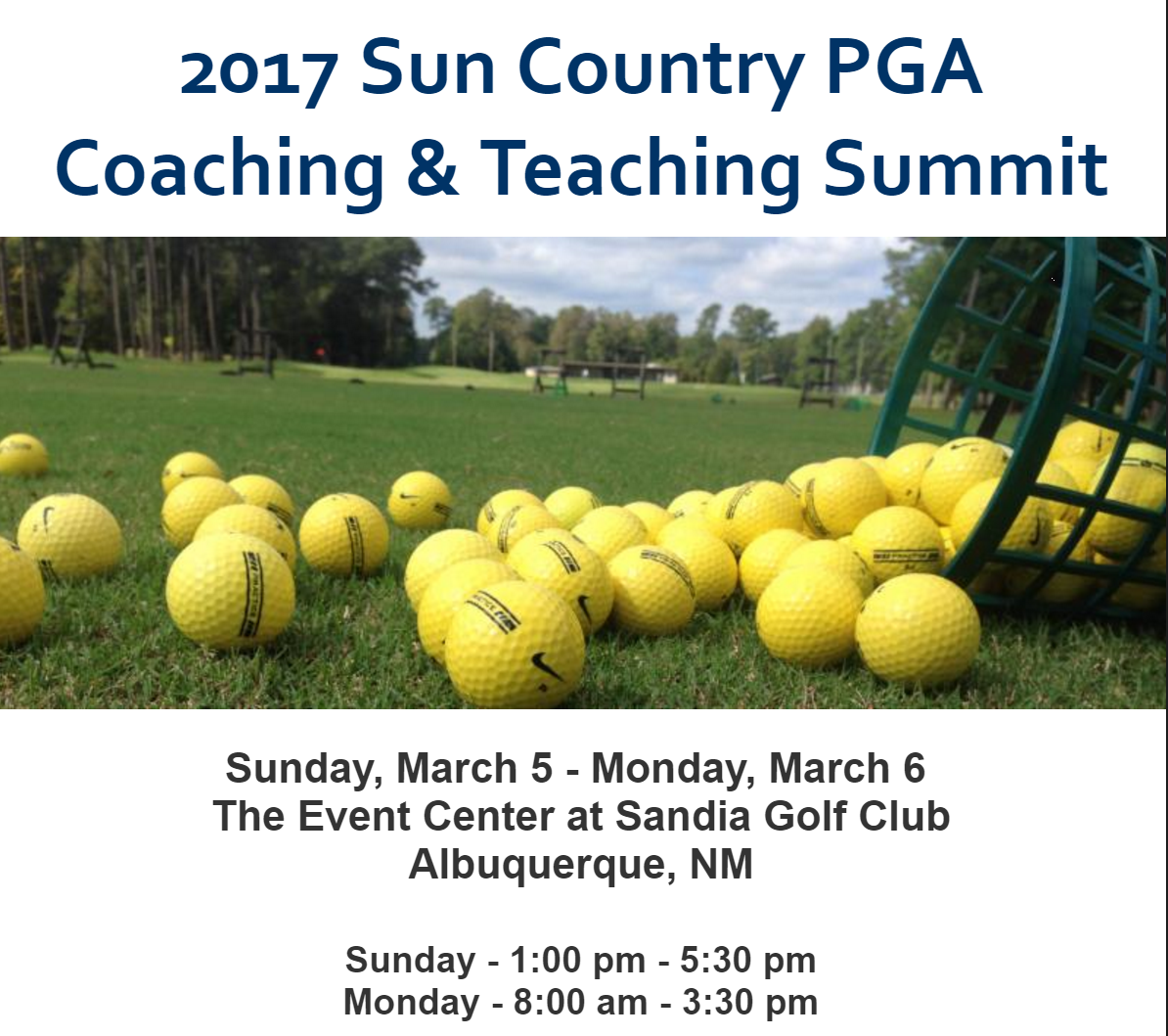 SunCountryGolf's tweet photo. Have you heard about our Coaching and Teaching Summit? It's coming up in 2 weeks. Get signed up today at https://t.co/ojPvvKe48e https://t.co/1d7h8PvFuP