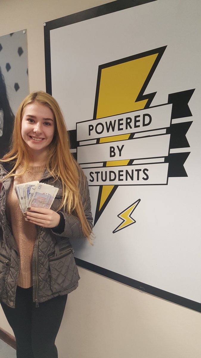 essexsuevents's tweet photo. Congratulations to our cash winner from last weekend's giveaway! Well done Lauren! #poweredbystudents #saturdaynightgiveaway https://t.co/FkUEywo2JY