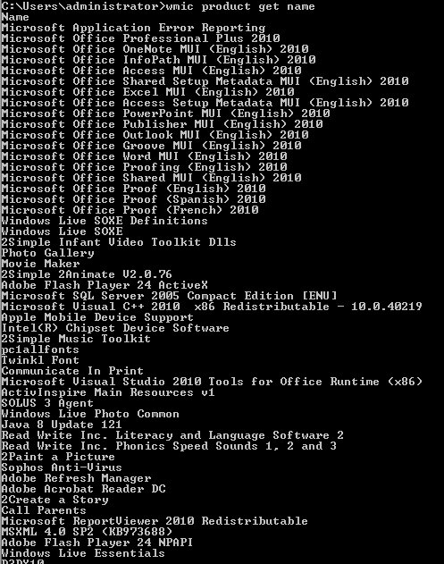school_it_tech's tweet photo. @SophosSupport Just checked another site, and here's the issue. Snip of the 6 applications in Progs &amp; Feats. Snips of list of apps in cmd. https://t.co/uWT0VrayEm