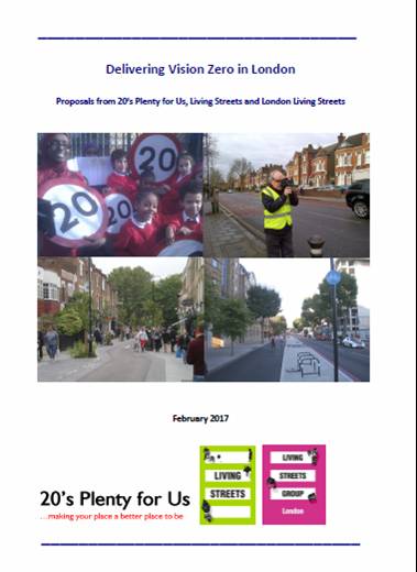 Living Streets &amp; 20’s Plenty report into practical policies for Vision Zero &amp; lower road casualties in London bit.ly/2m02UIG