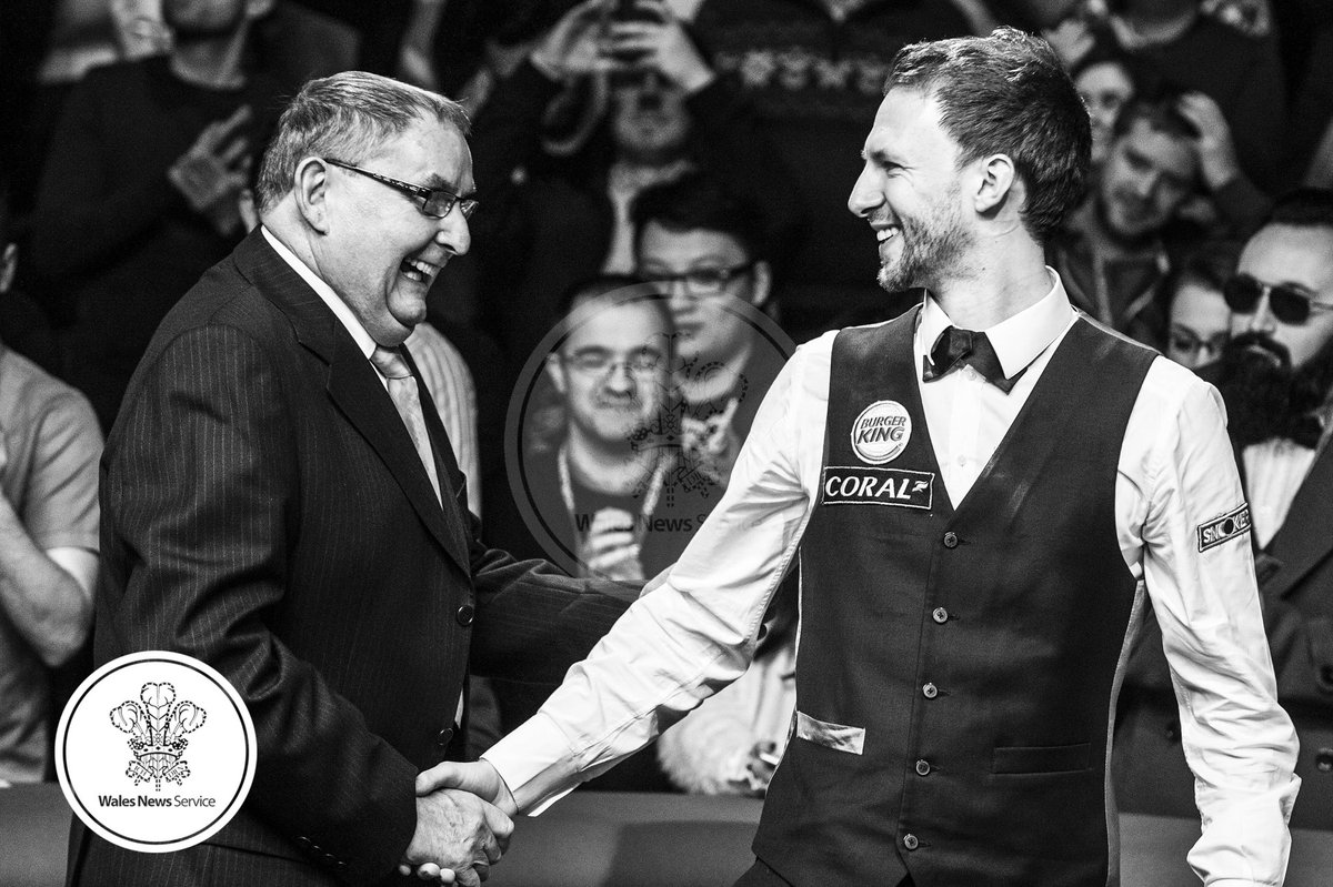 Ray Reardon with Judd Trump in Cardiff