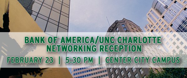 Bank of America employees: Network with <a href="/unccharlotte/">UNC Charlotte</a> alumni and learn about #BelkCollege master’s programs 2/23: 
bit.ly/2kEqZUU
