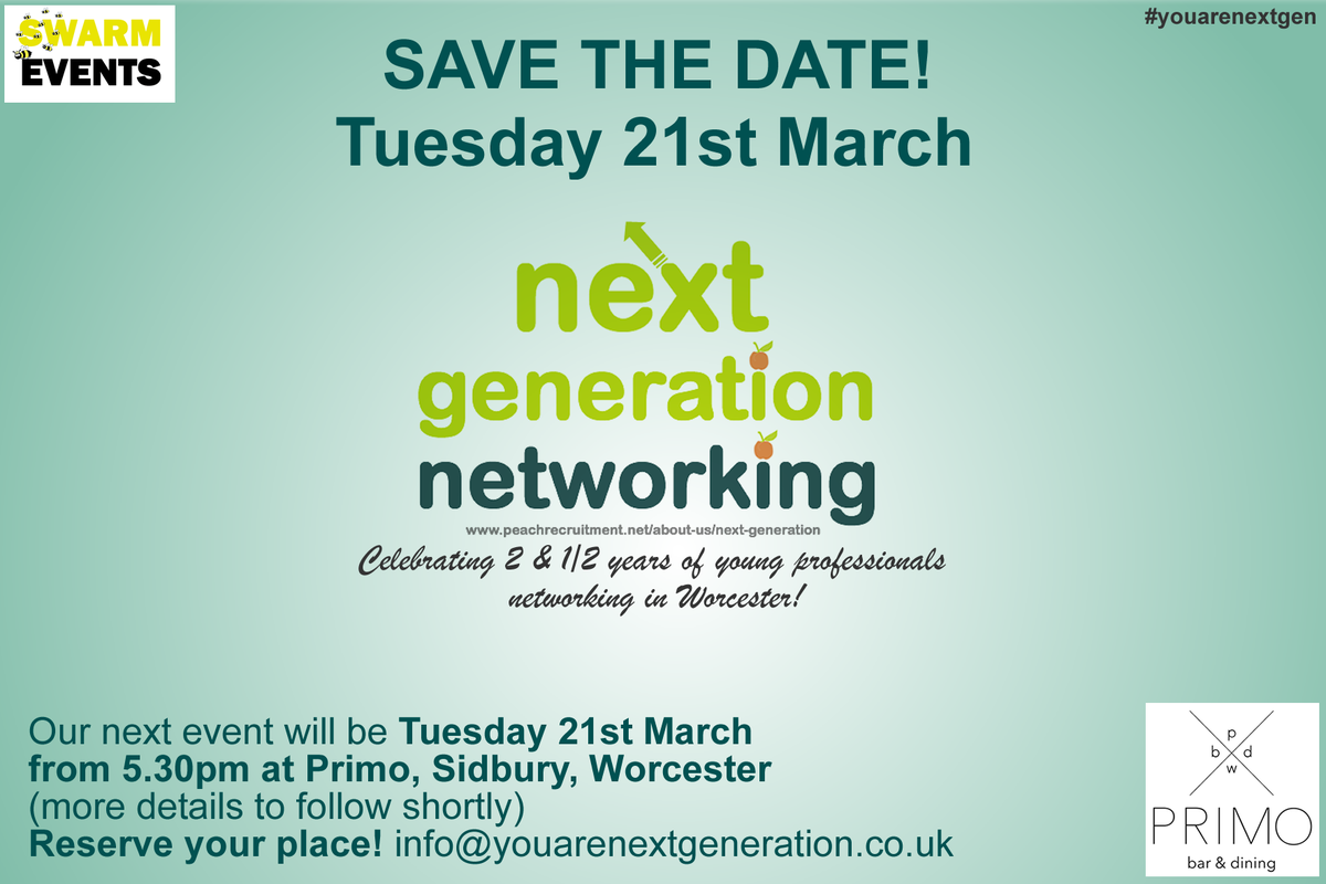 PeachLLP's tweet photo. BIG NEWS to come on tonight's #WorcestershireHour for Next Generation Young Professionals Networking! #DontForgetToTuneIn https://t.co/aDnydV0x1S