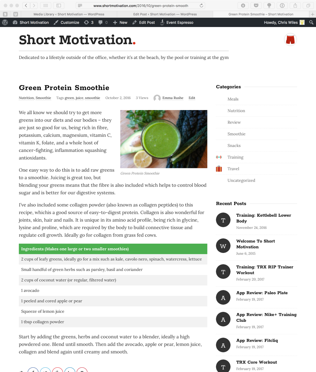 chriswiles's tweet photo. Loving this clean style. Editing one of the pages from the forthcoming website. Looking good. #shortmotivation https://t.co/lBfFGWrwFm